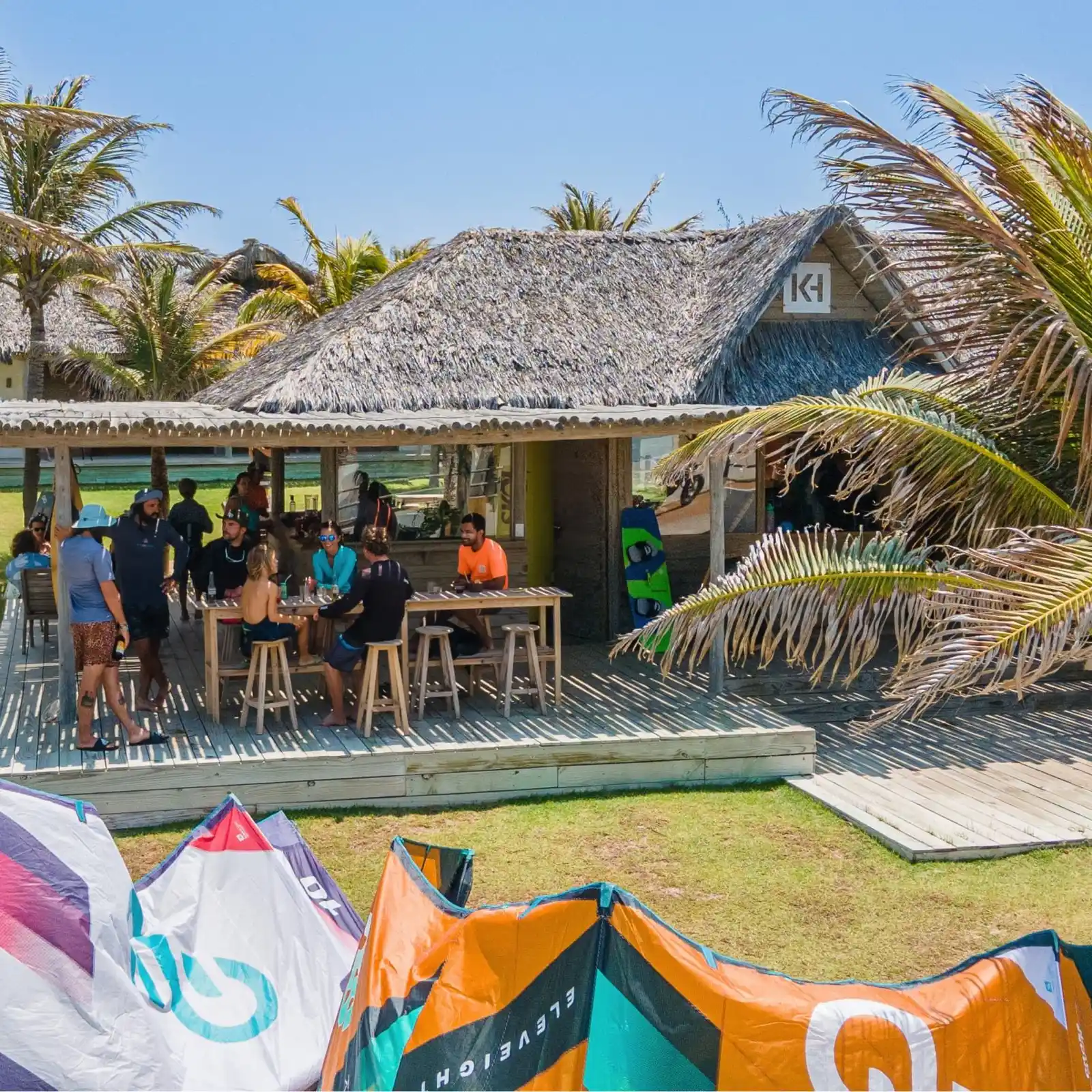 Base de kite One Launch Kite House vue aérienne